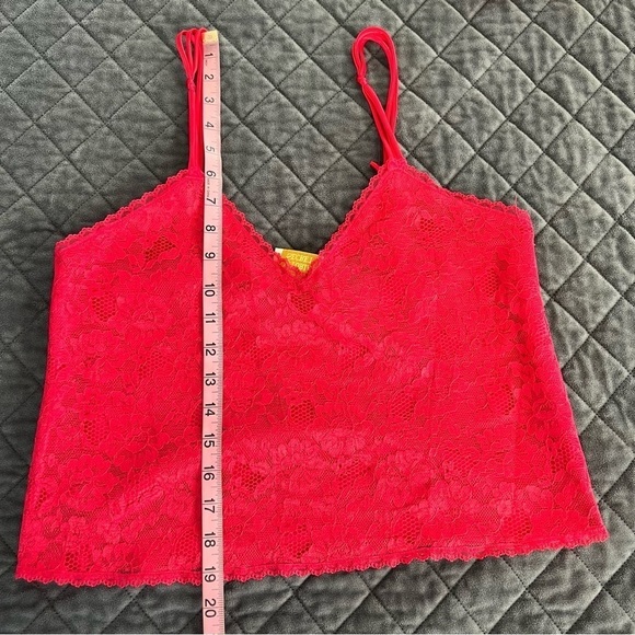 Victoria Secret Cami Set Medium Vintage Rare Gold Label pj Red Satin Tank E - Picture 8 of 11